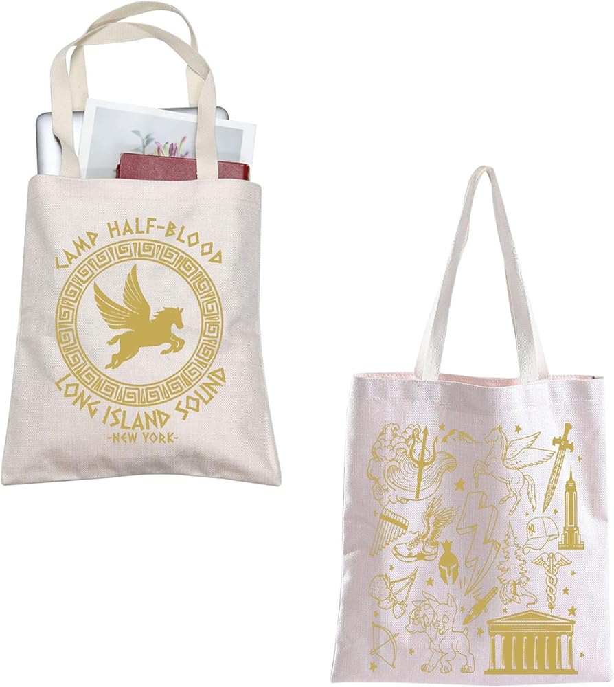 AKTAP Camp Half Blood Tote Bag Camp Half Blood Gift Percy Book Gift Camp Half Blood Merchandise Long Island Sound Shoulder Bag