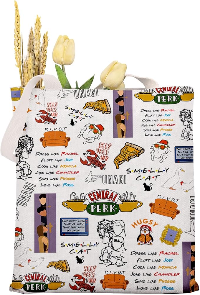 KUIYAI Tv Show Inspired Gift central Perk Canvas Tote Bag For Shopping Travel Best Friend Gift Bestie Gift