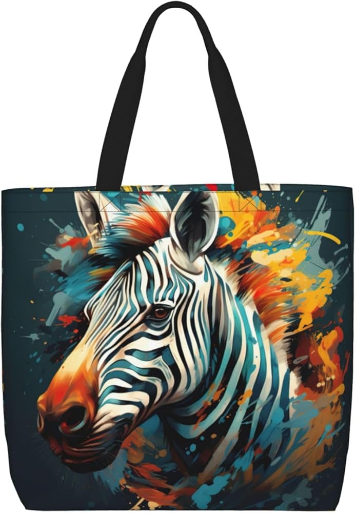 White Trees Camo Pattern Print Tote Bag Zipper Casual Tote'S Handbag Big Capacity Work Bag Shoulder Bag With Pockets