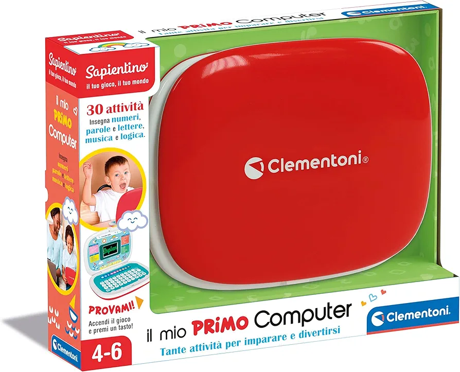 Clementoni - 17679 - Sapientino - My First Laptop, Interactive Educational Computer for Children 4 Years, Laptop for Children 30 Activities, Italian Version