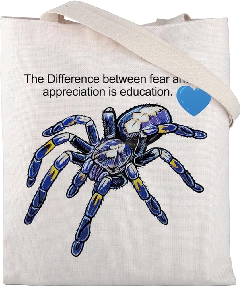 ENSIANTH Spider Lovers Gifts Spider Tote Bag Poecilotheria Metallica Gifts Zoologist Gift for Tarantula Lovers Entomologist Tote