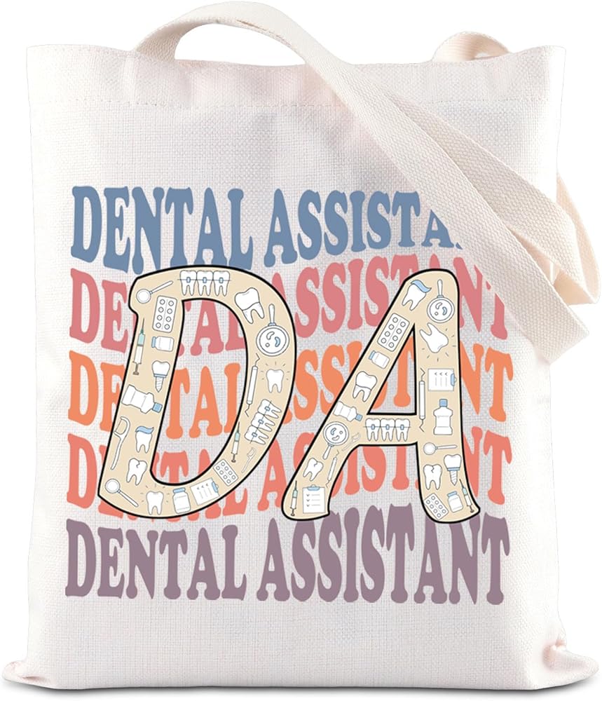 TSOTMO Dental Assistant Appreciation Gift Dental Gift Dental Hygienist Shoulder Bag Orthodontist Nurse Thank You Tote Bag