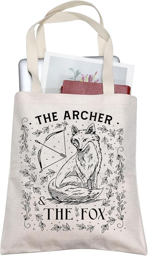 AKTAP Fantasy Books Gift The Archer And The Fox Tote Bag Bookish Lover Gift Reader Tote Bag Fox Canvas Shoulder Bag Archer Fox Tote