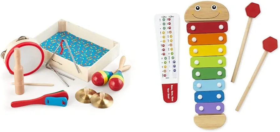Melissa & Doug Band in a Box & Caterpillar Xylophone Bundle