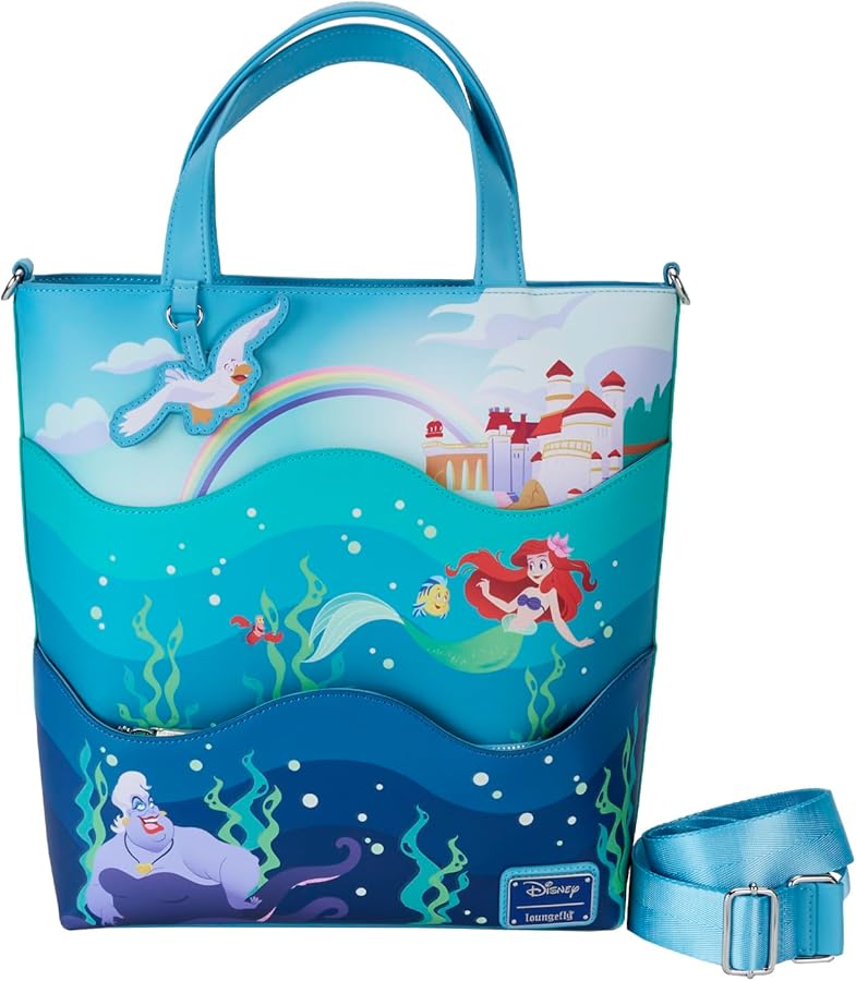 Loungefly Disney The Little Mermaid 35th Anniversary Life is the Bubbles Glow Tote Bag