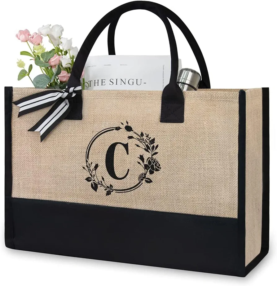 jojobasec 20 Styles Letter Bags Canvas Bag Suitable For Wedding Birthday Beach Holiday Great Gift For Women Teachers