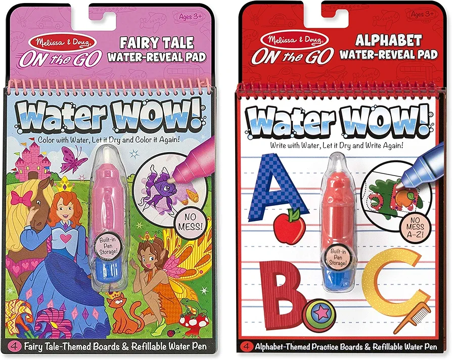 Melissa & Doug Water Wow Activity Book - Alphabet and Fairy Tale Bundle