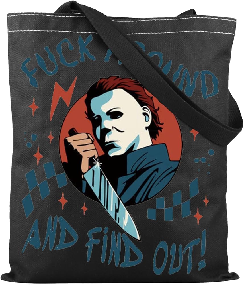 TSOTMO Horror Movie Merch Tote Bag for Horror Movie Lovers Spooky Season Gift Killers Gift Scary Horror Gift