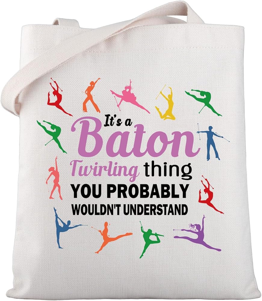 Baton Twirling Gift Baton Twirler Tote Bag Baton Fans Handbag Majorette Gift Twirler Mom Gift Gymnast Twirling Gift