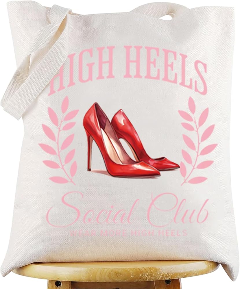 KEYCHIN High Heels Social Club Tote Bag Trendy Women Gifts High Heel Bachelorette Shoulder Bag Bach Party Merchandise