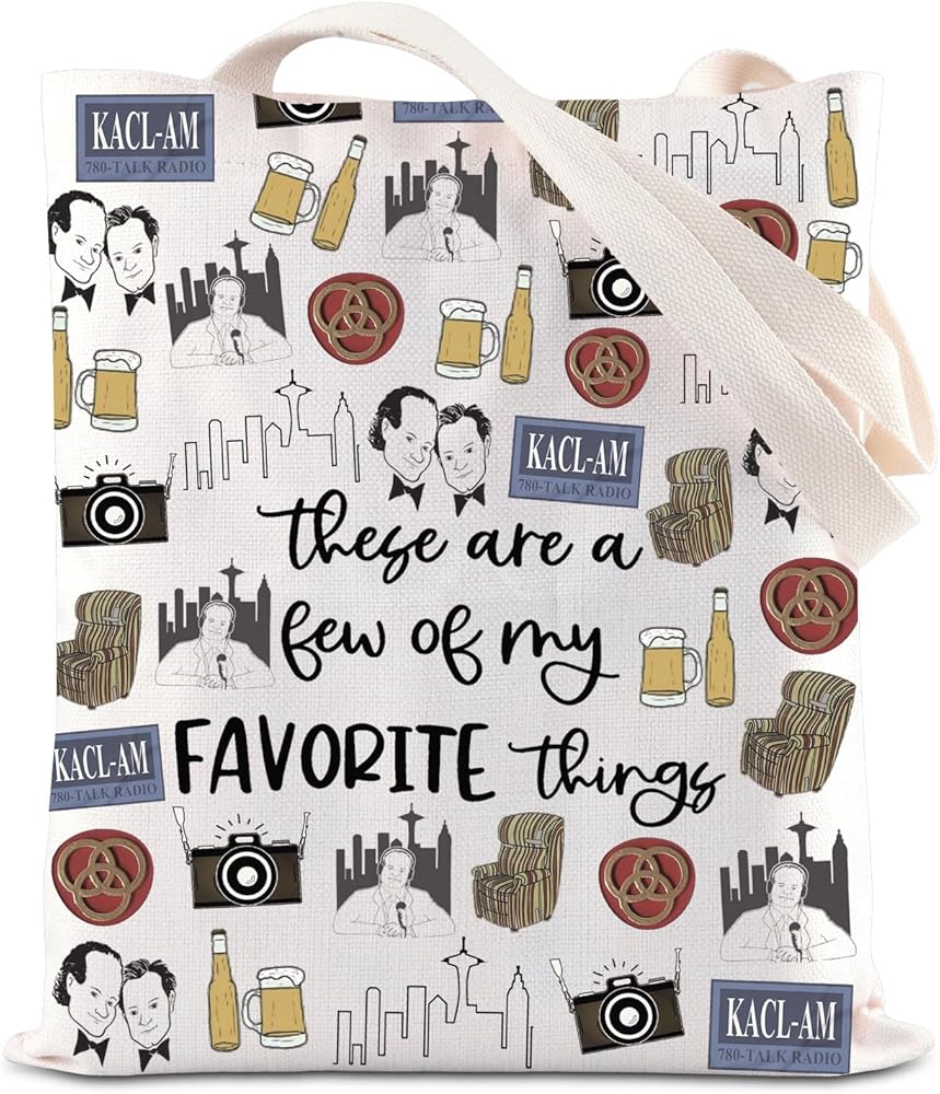 TV Show Inspired Gift Seattle Skyline Tote Bag Talk Radio I’m listening Shoulder Bag Comedy Sitcom Fans Gift