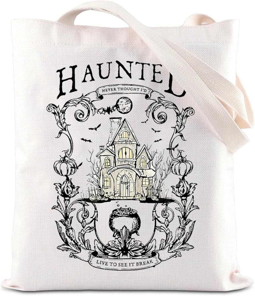BAUNA Haunted Movie Merchandise Tote Bag Horror Haunted House Canvas Bag Hitchhiking Ghost Gift Spooky Gift Halloween Theme Gift