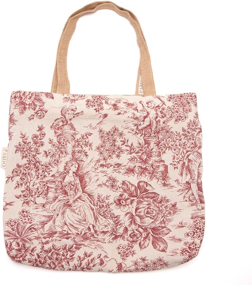 Totebag - Toile de Jouy and Burlap (Reversible Women's Bag)