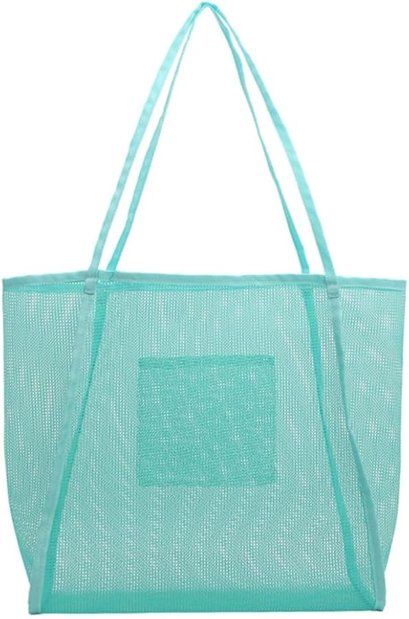 Women Bag Fashion Beach Bag Large Capacity Handbag Mesh Shoulders Bag Beach Toy Bag Girls Vacation Bag Sand Toy Bag