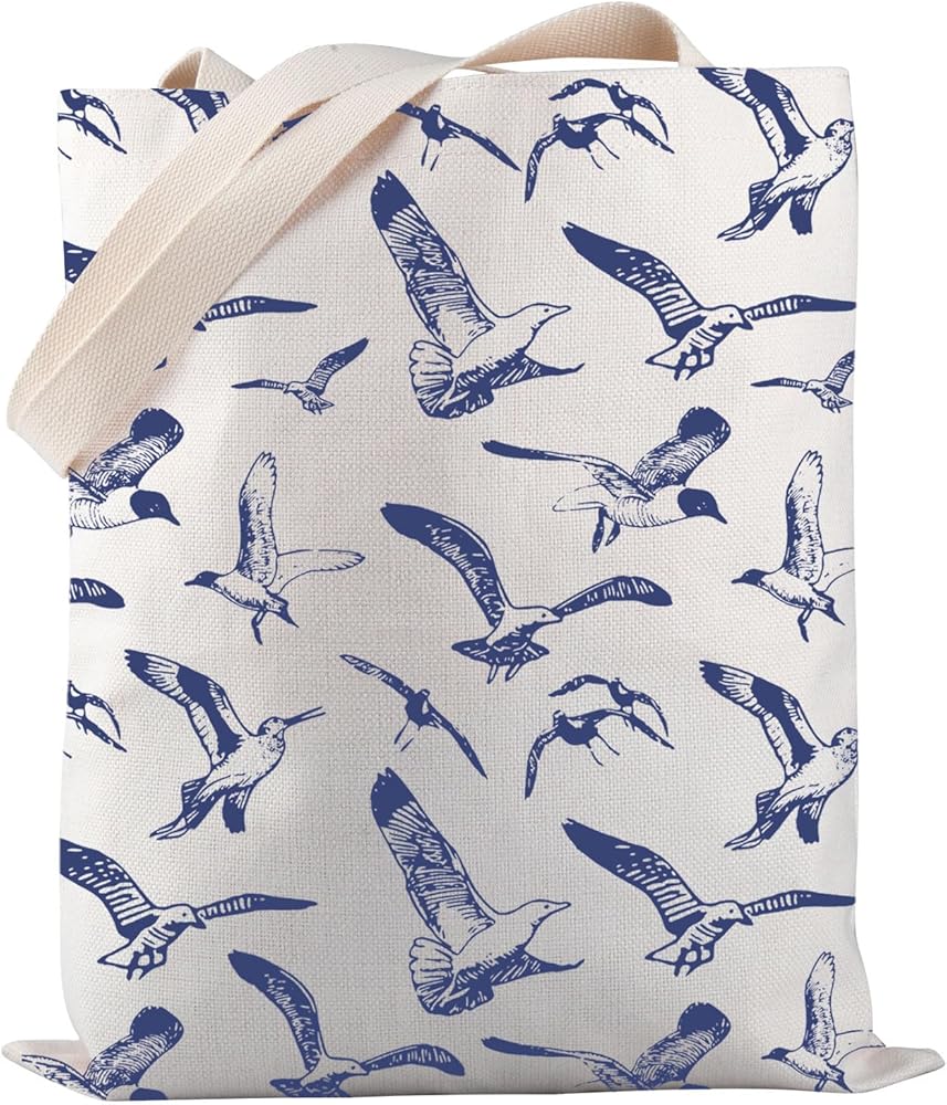Seagull Theme Tote Bag Ornithology Tote Bag Nautical Theme Tote Bag Bird Watcher Gift Seagull Lover Gift