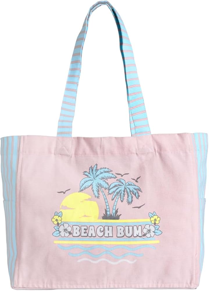 Ecoright Aesthetic Canvas Tote Bag for Women Large Zipper Tote Bags with Pocket, Womens Tote Bag for Yoga, Work, Beach