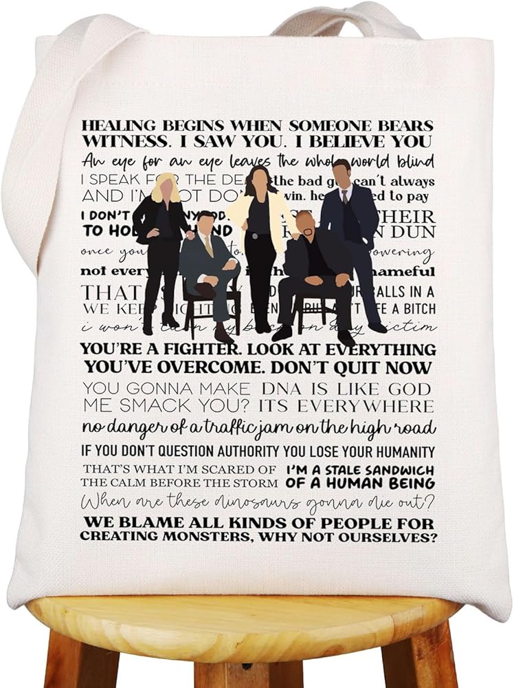 WZMPA Aaron Hotchner Canvas Tote Bag Spencer & Emily & Derek & Jennifer Fans Gift Crime TV Show Character Shoulder Bag