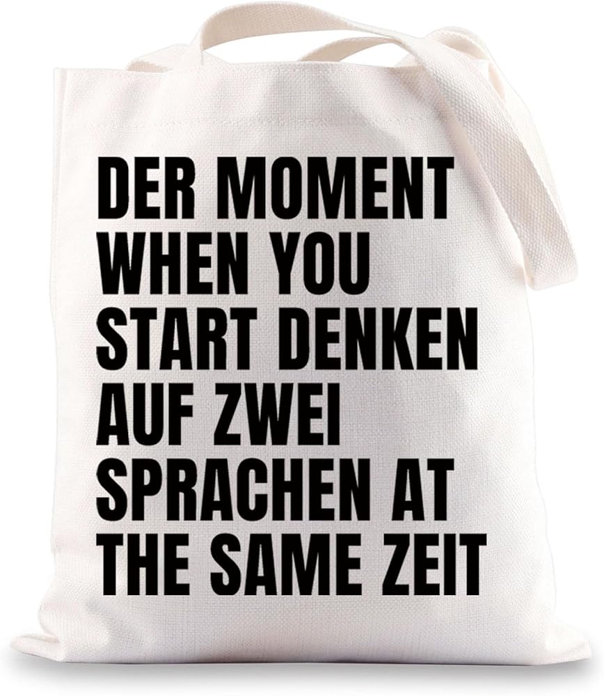 German Teacher Tote Bag German Teacher Gifts German Phrase Canvas Tote Bag German Speaker Gifts