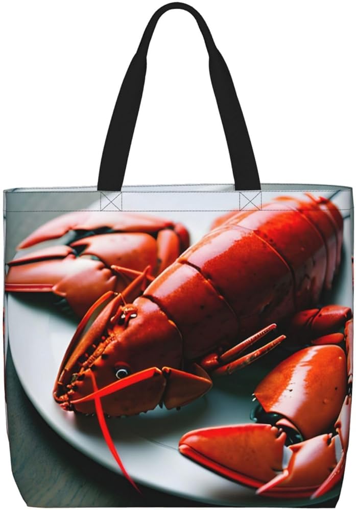 Moose Print Tote Bag Zipper Casual Tote'S Handbag Big Capacity Work Bag Shoulder Bag With Pockets
