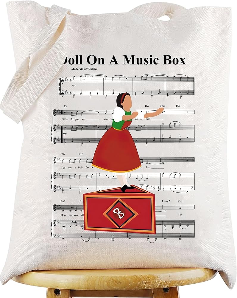 WZMPA Chitty Bang Musical Tote Bag Truly Scrumptious Fans Gift Doll On A Music Box Chitty Bang Shoulder Bag