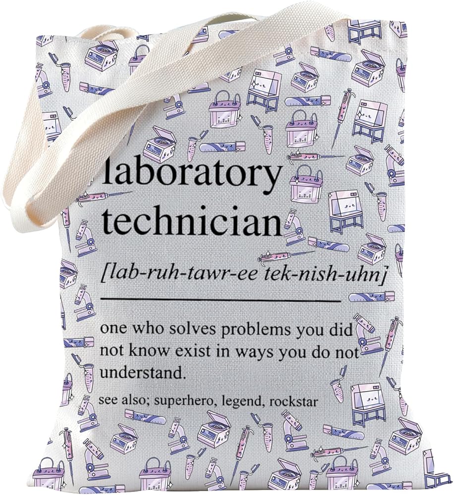 TSOTMO Laboratory Technician Tote Bag Lab Life Gift Medical Technologist Lab Tech Laboratory Science Gift For Scientist