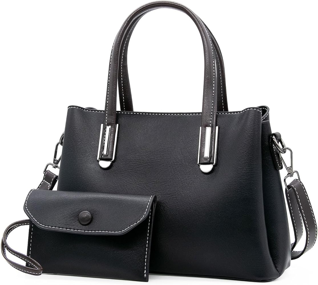 Long Keeper Vegan Leather Tote Bag Women Top Handle Handbag Vintage Hobo Crossboy Shoulder Bag Satchel Bags with Small Purse