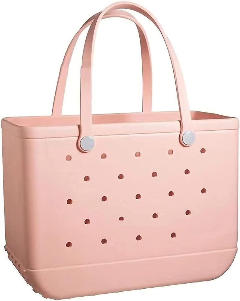 GBB Beach Bag Lightweight Rubber Tote Bag Large Waterproof Tote Bag Washable Outdoor Tote Bag Durable Open Handbag for Travel
