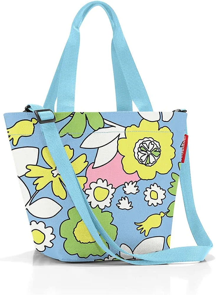 reisenthel shopper XS florist lagoon -practical small shopping bag and handbag all-in-one - shoulder strap
