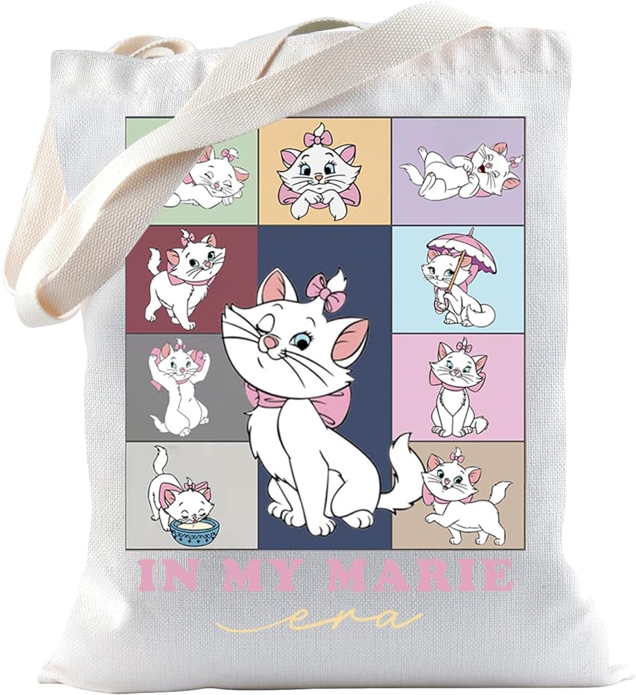 TSOTMO Marie Cat Merch Gift Cat Version Tote Bag For Cat Lovers Cat Mom Gift Meow Gift Cat Owner Shoulder Bag Gift