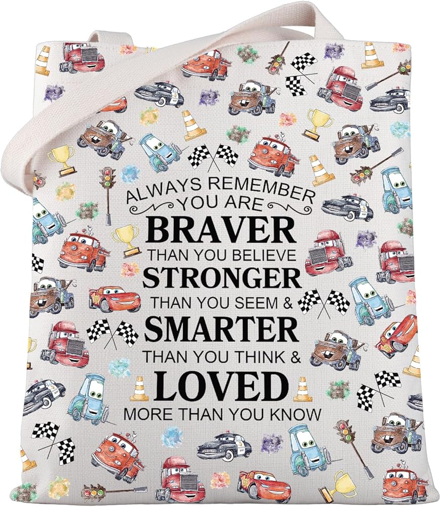 Cars Character Canvas Tote Bag Cars Lightning Shopping Bag Cars Lightning and Sally Fans Gift