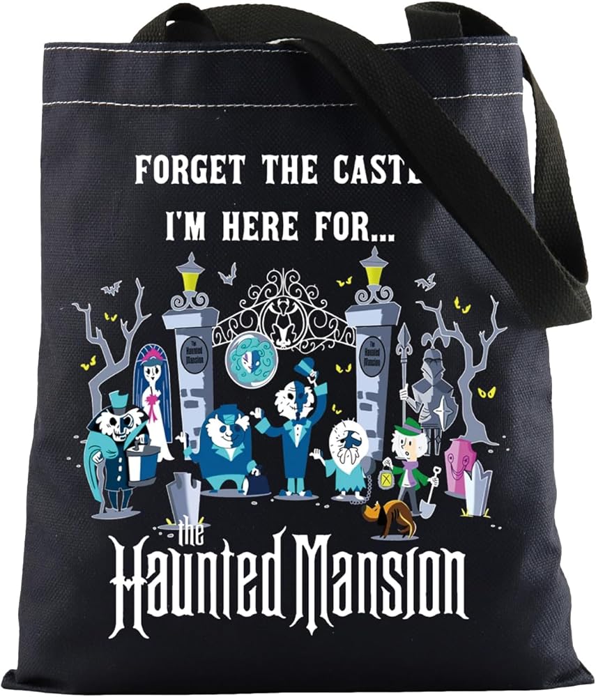 BAUNA Haunted Movie Merchandise Tote Bag Mansion Fans Gift Hitchhiking Ghost Shoulder Bag Stay Spooky Gift WDW Haunted House Gift