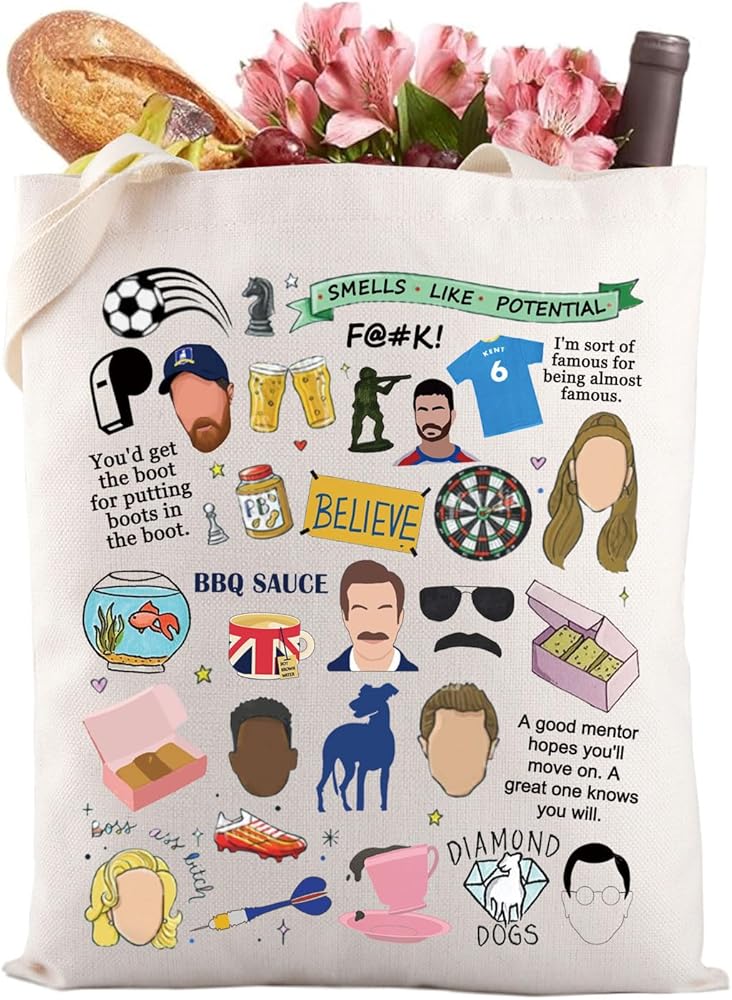 Ted Tote Bag Laso TV Show Lover Gift Soccer Fan Believe Gift Goldfish TV Show Shopping Bag