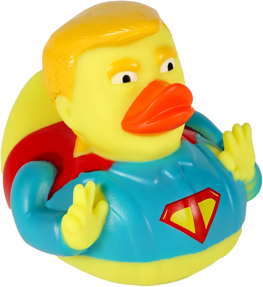 Funny Trump Rubber Duck, 3.62in Novelty Donald Trump Rubber Duckies 2024 Baby Duck Bath Toy for Car Ducking Dashboard Decoration Collectors (Hero)