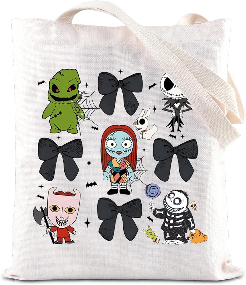 FOTAP Halloween Nightmare Inspire Tote Bag Horror Halloween Bag Halloween Horror Movies Handbag Trick Or Treat Gift