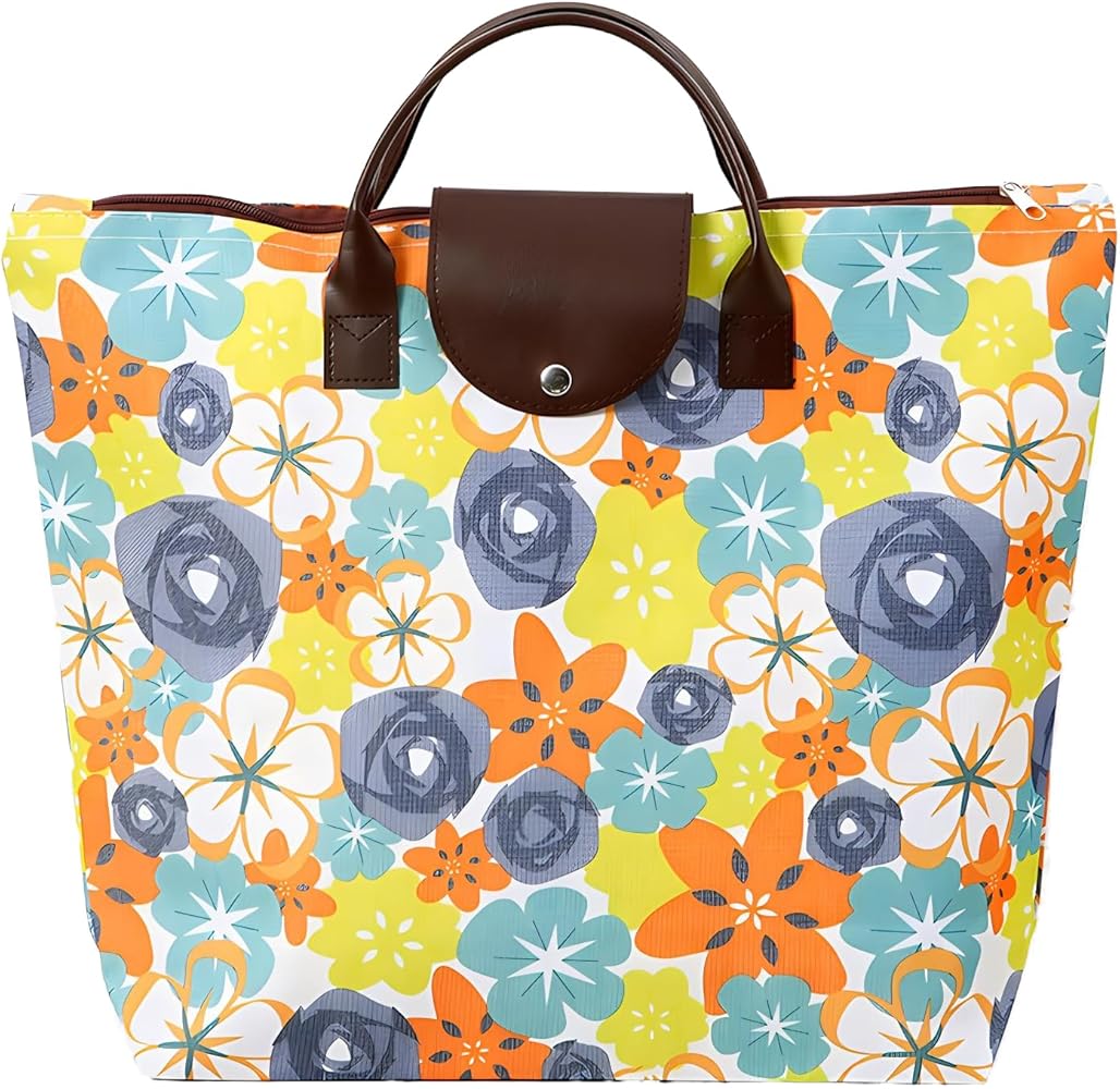 fashion canvas tote bag，shopping bags，holiday bag，beach bag with zip，Tote Bag for Women with Zip Foldable Handbag for Travel Pool Shopping Holiday Gym