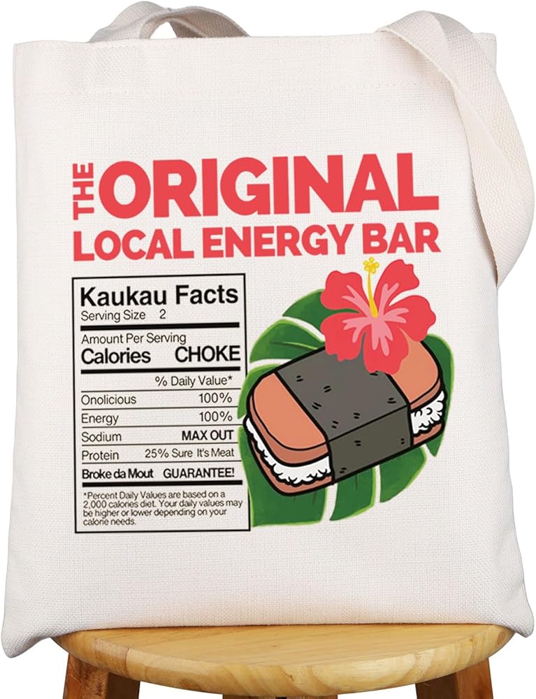 Spam Musubi Tote Bag Spam Musubi Lover Gifts Hawaiian Foodie Gifts Hawaii Vacation Travel Bag Hawaiian Gifts