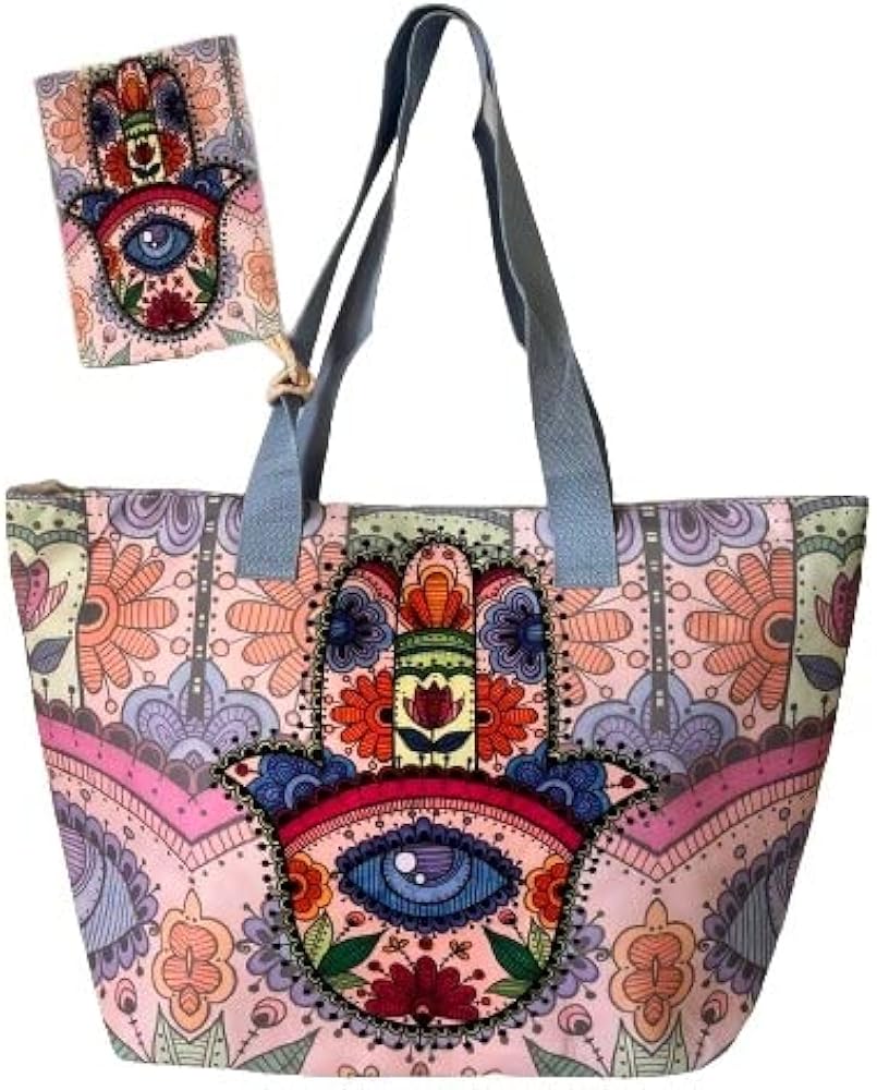 Genérico Totes Large Beach Bag Fatima Hand Handles Zipper Woman Man Gift Mobile Bag 55 x 36 x 17 cm.