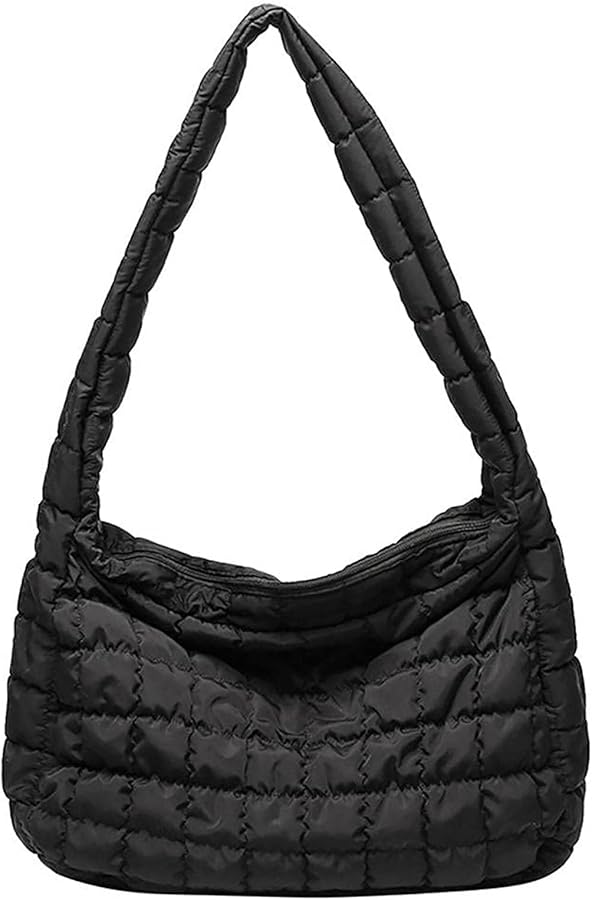 Large Puffer Tote Bag, Quilted Down Bags for Women Soft Space Totes Puffer Bag Lattice Crossbody for Autumn Winter
