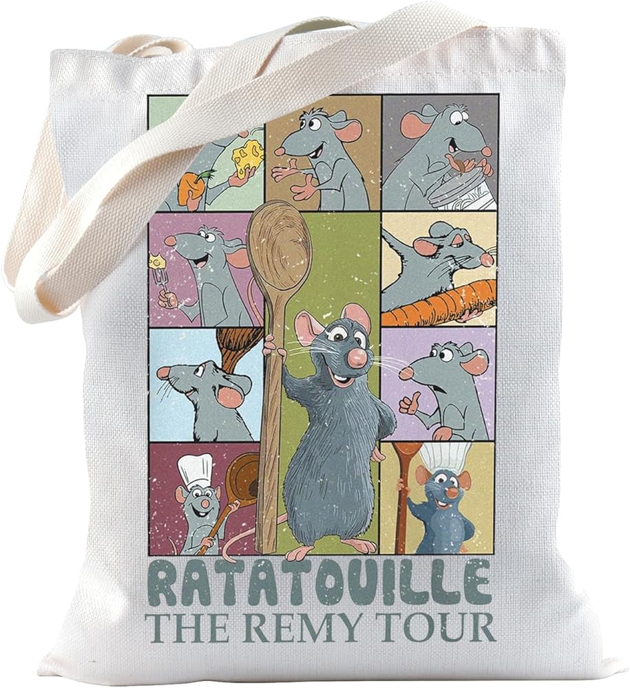 TSOTMO Cartoon Movie Merch Tote Bag For Cartoon Fans Mouse Chef Gift Chef Remy Cook Gift Remy Little Chef Inspired Shoulder Bag