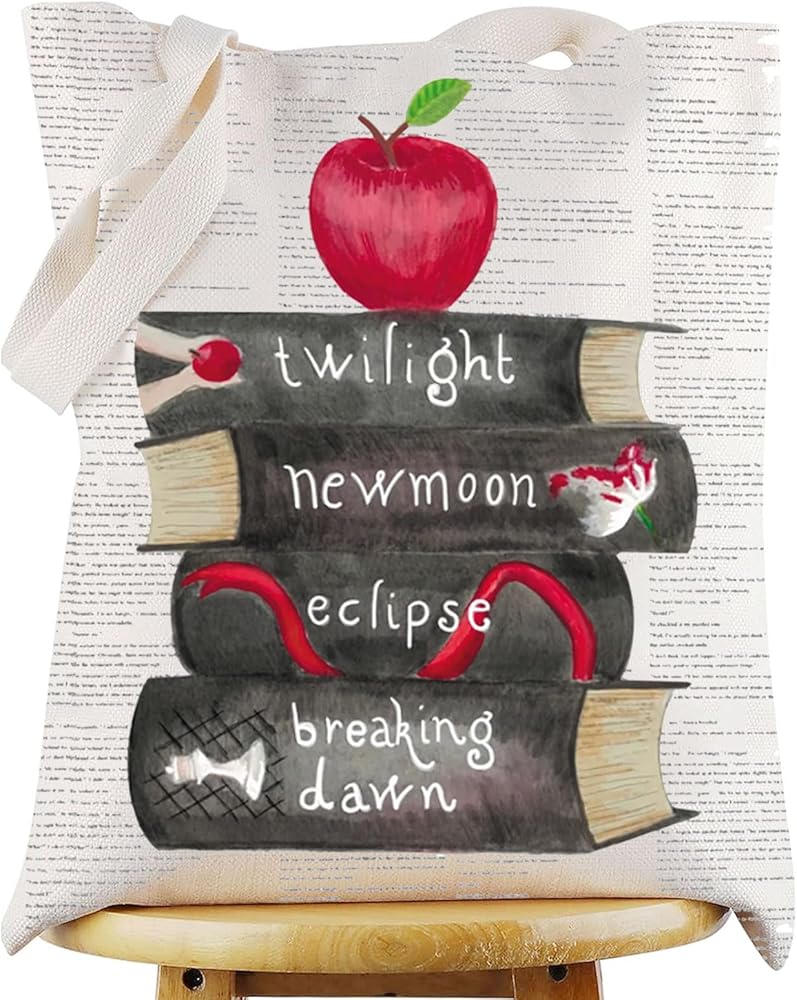 WZMPA Twilight Tote Bag Edward Cullen & Bella Swan Fans Gift Twilight Edward Reusable Grocery Bag Bella Swan Merchandise