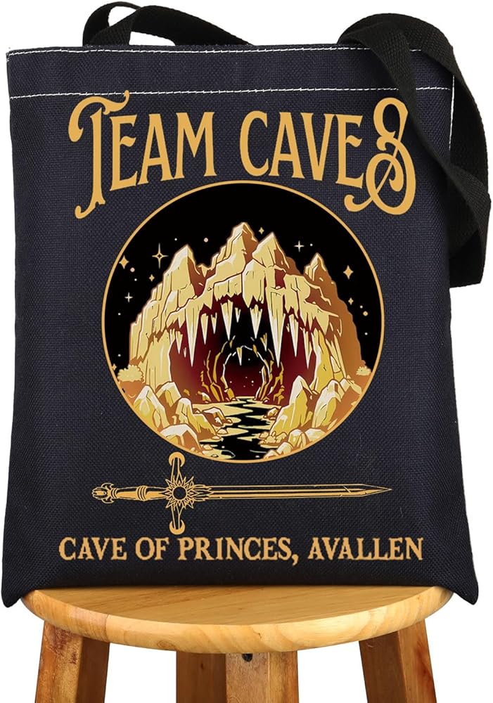 Team Caves Tote Bag SJM Bookish Gift Avallen Fae Bryce Quinlan Gifts SJM Merch Flame And Shadow Tote Bag