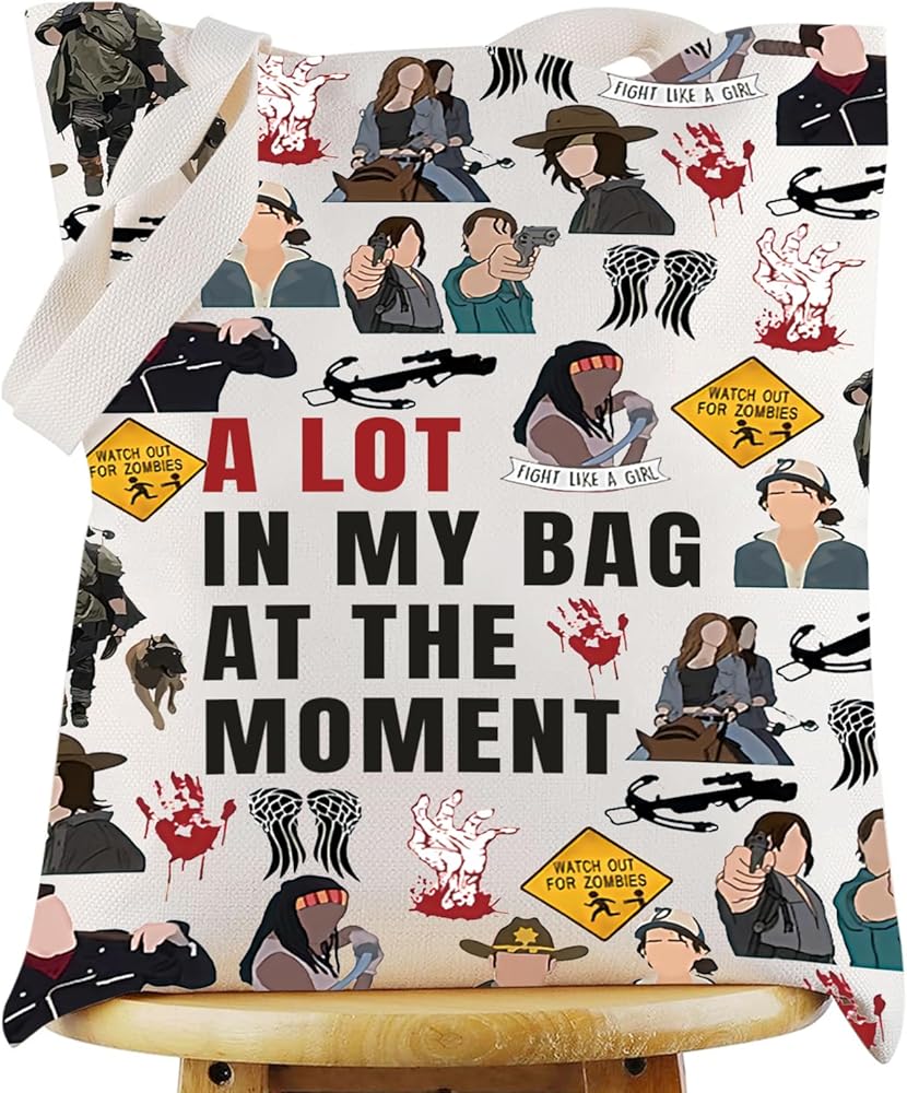 WZMPA Rick Grimes TWD Tote Bag Rick Grimes Fans Gift Negan & Glenn & Dixon Shoulder Bag Maggie & Michonne Merch