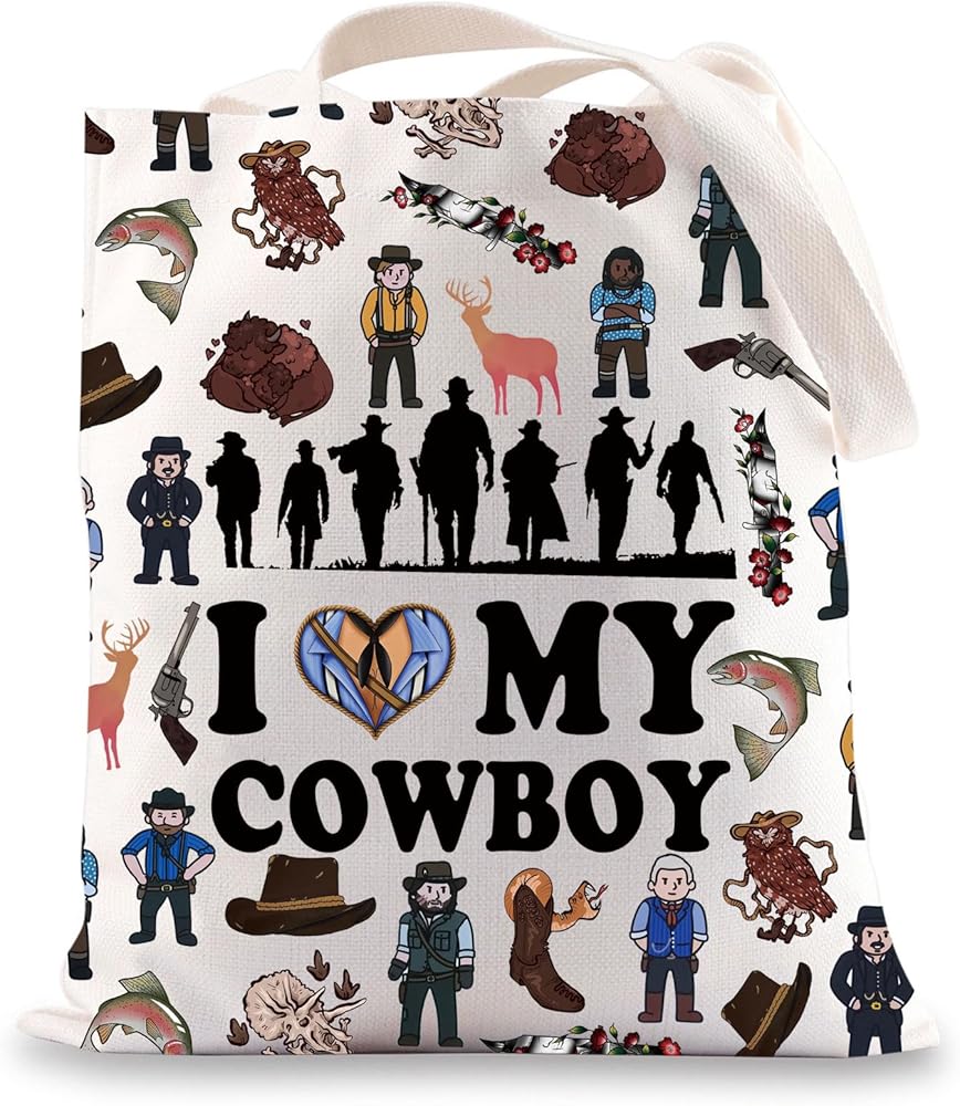 RDR2 Tote Bag Arthur& John& Sadie& Charles Gifts Gunslinger I Love My Cowboy RDR2 Merchandise