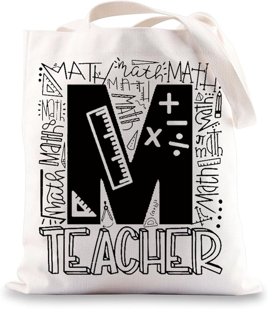 Math Teacher Tote Bag Math Teacher Appreciation Gifts Mathematics Gift Mathematician Canvas Tote Bag Math Teacher Shoulder Bag