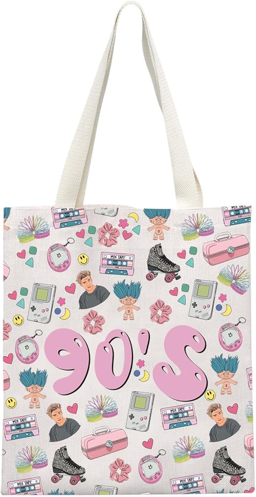 Zuo Bao Retro 90's Tote Bag 90's Party Gift Nineties Childhood Throwback Childhood Throwback for Women