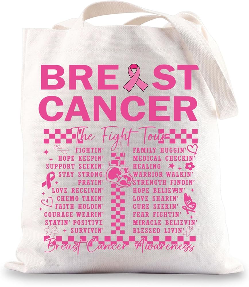 Breast Cancer Tote Bag Breast Cancer Survivor Gift Breast Cancer Fighter Gift Breast Cancer Tour Gifts