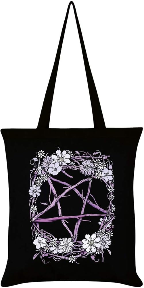 Grindstore Pagan Pentagram Tote Bag Black 38x42cm