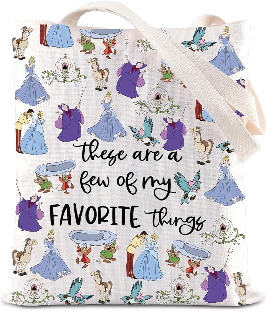 TSOTMO Fairy Tales Princess Tote Bag Pumpkin Coach Handbag Glass Slipper Gift Fairy Tales Fans Gift Fairytale Movie Merch