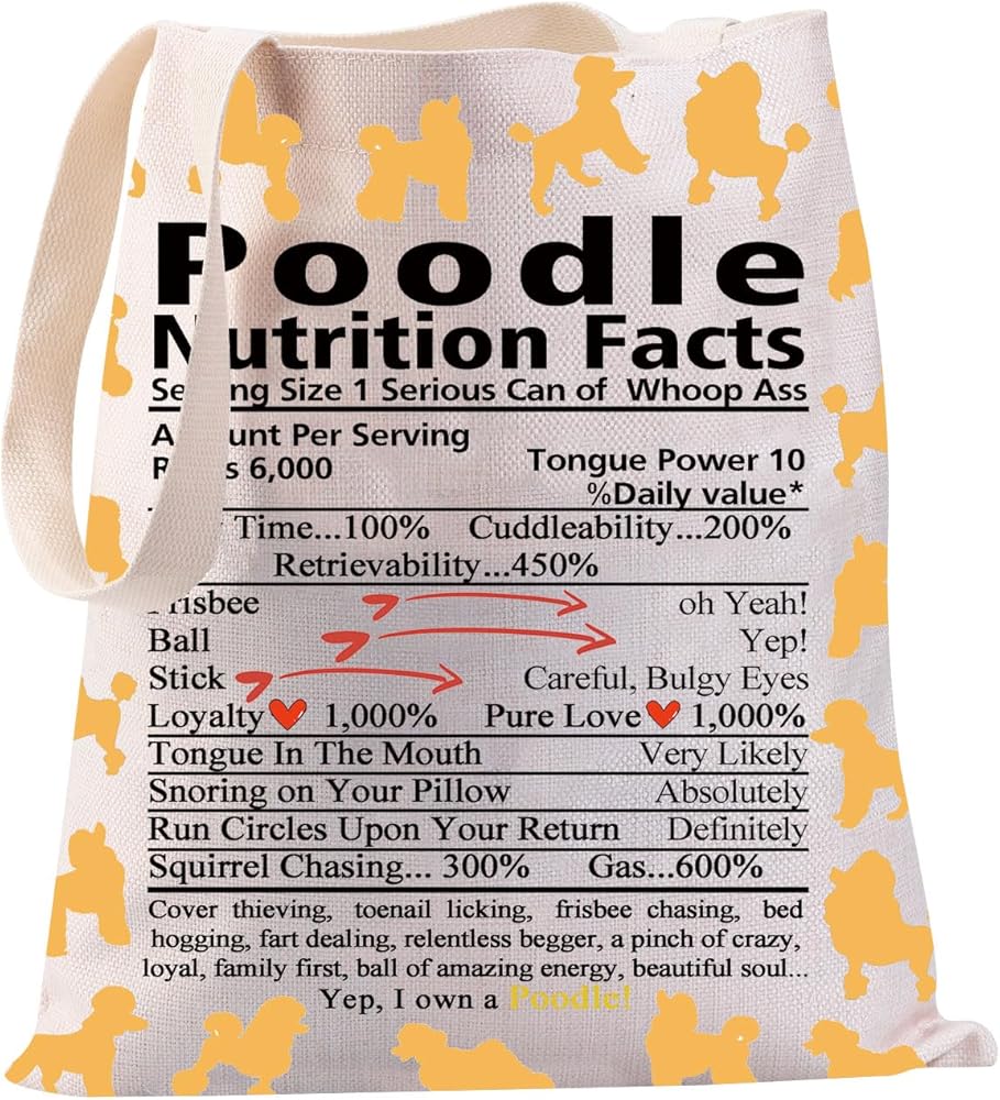 PXTIDY Poodle Tote Bag Poodle Gift Pet Poodle Owner Gift Poodle Veterinary Gifts Poodle Mom Gift Poodle Shoulder Bag