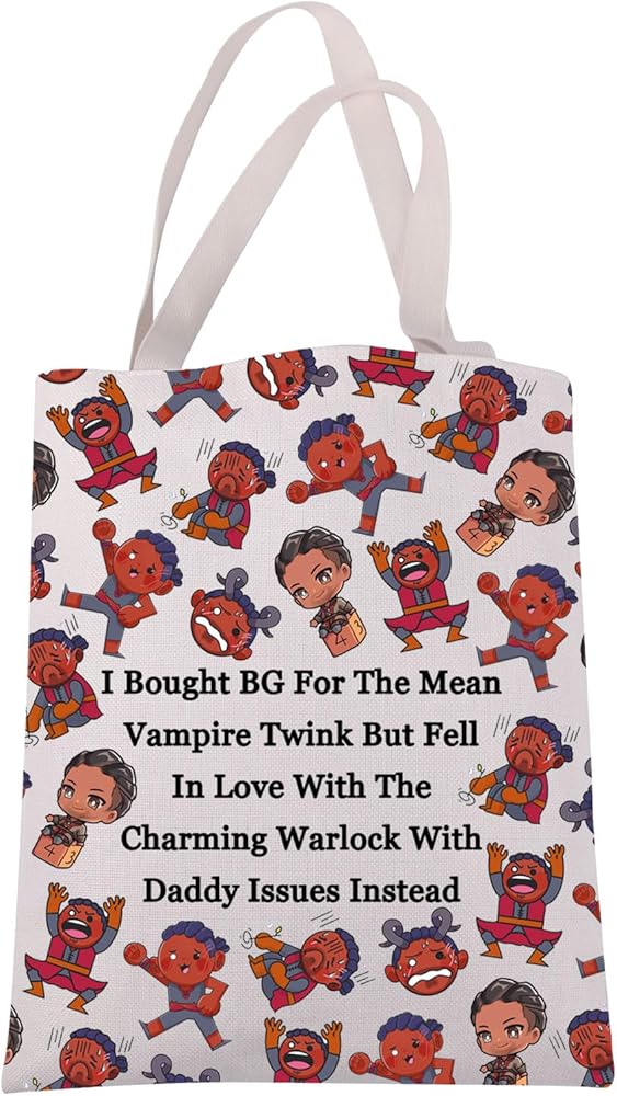 BG-3 Wyll Inspired Gift BG-3 Game Tote Bag Video Game Lover Gift BG-3 Character Shoulder Bag RPG Gamer Gift Wyll Merch